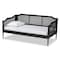 Baxton Studio Hancock Mid-Century Charcoal Finished Wood and Synthetic Rattan Twin Size Daybed 195-11518-ZORO - alternate 4